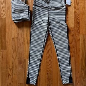 NWT Striped Small Leggings & Medium Sports Bra Set